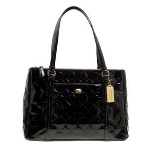 Coach Carryall Peyton Op Art Embossed Double Zip